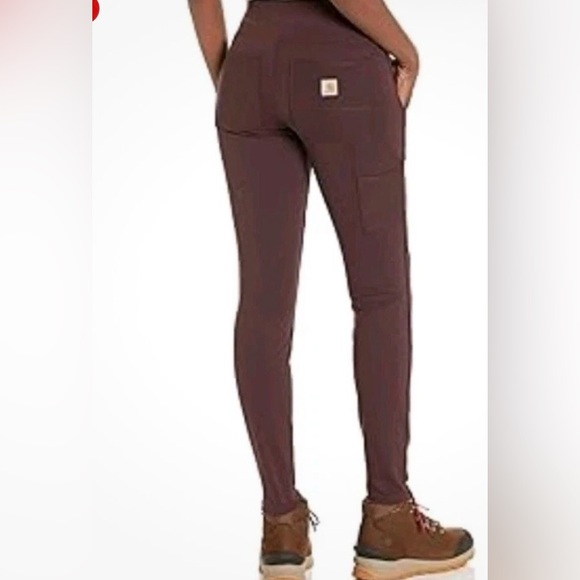 Carhartt Women's Force midweight utility legging pants burgundy brown M - Picture 2 of 8